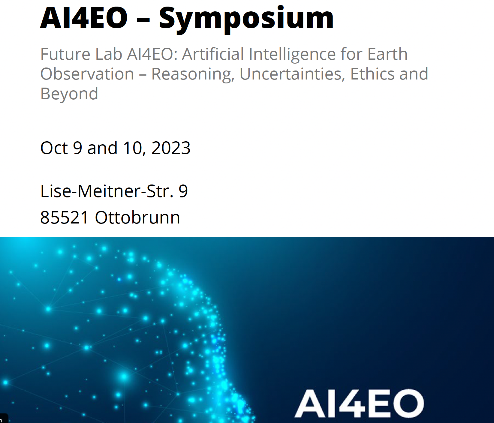 Registration to AI4EO Symposium 2023 is open